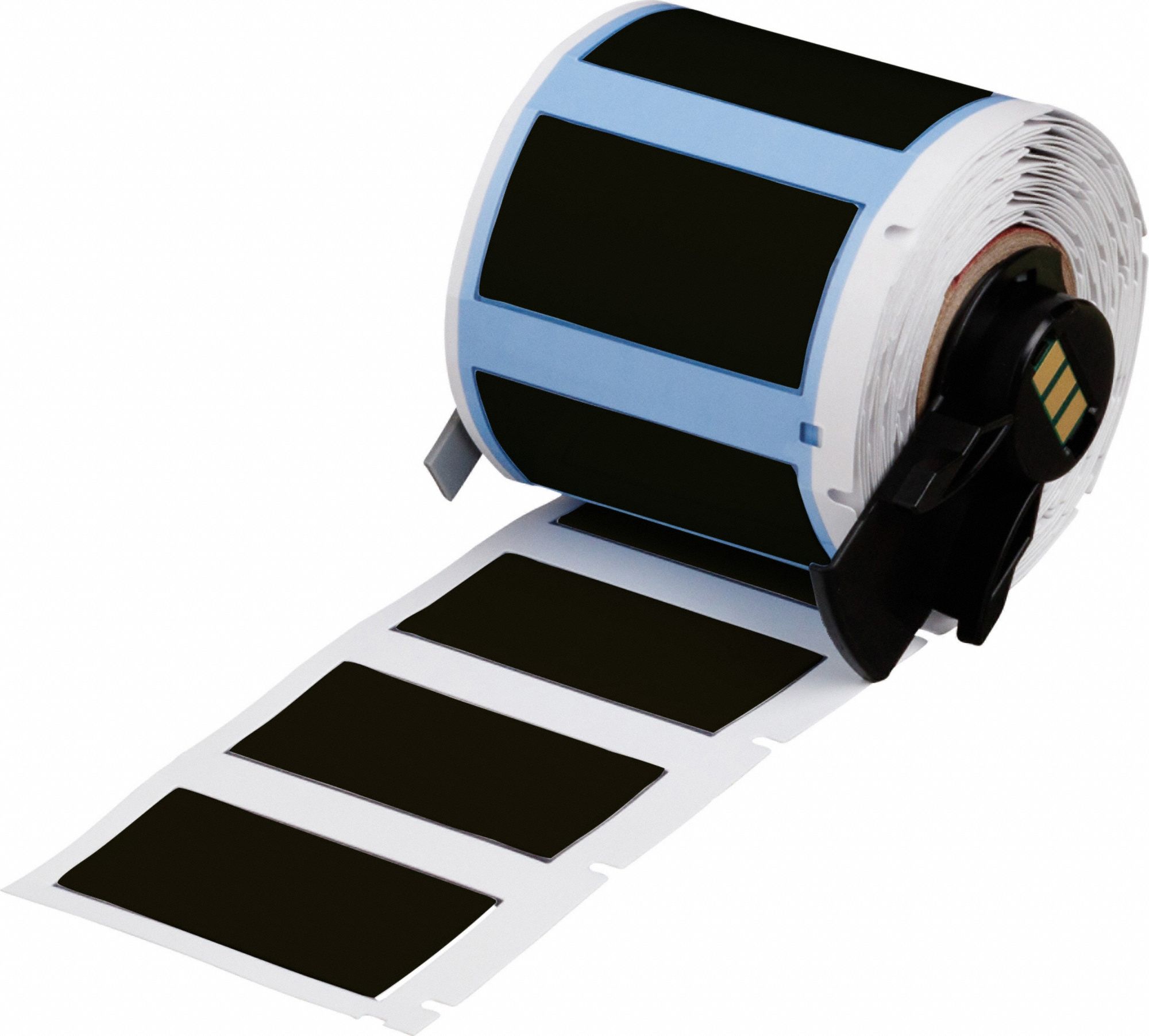 Sleeve Label: 1 3/4 in x 27/32 in, Polyolefin, Black (Matte), For 1 AWG to 8 AWG Wire Gauge