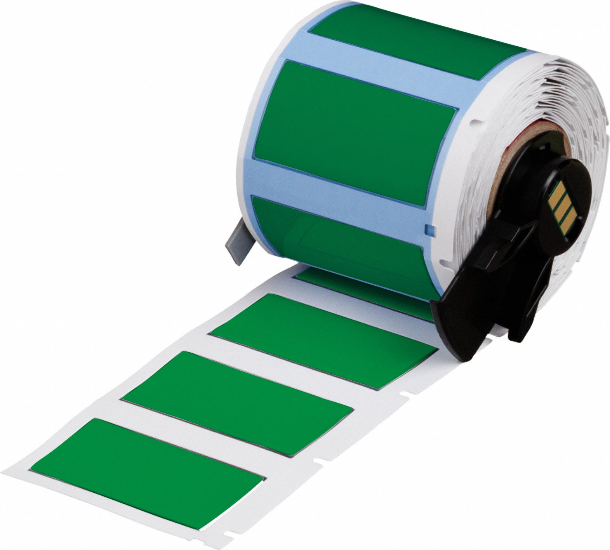 Sleeve Label: 1 3/4 in x 27/32 in, Polyolefin, Green (Matte), For 1 AWG to 8 AWG Wire Gauge