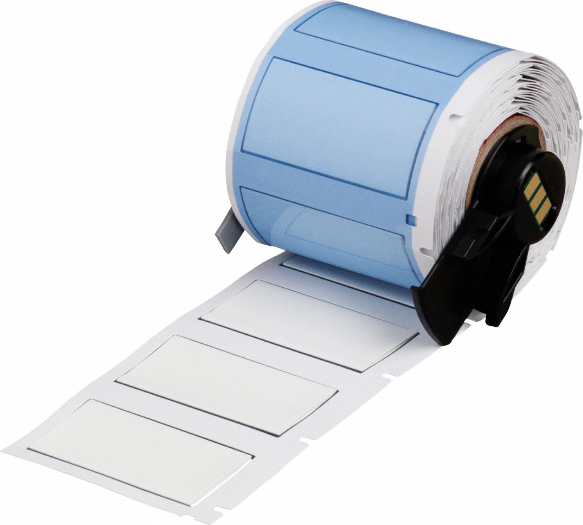 Sleeve Label: 1 3/4 in x 27/32 in, Polyolefin, White (Matte), For 1 AWG to 8 AWG Wire Gauge