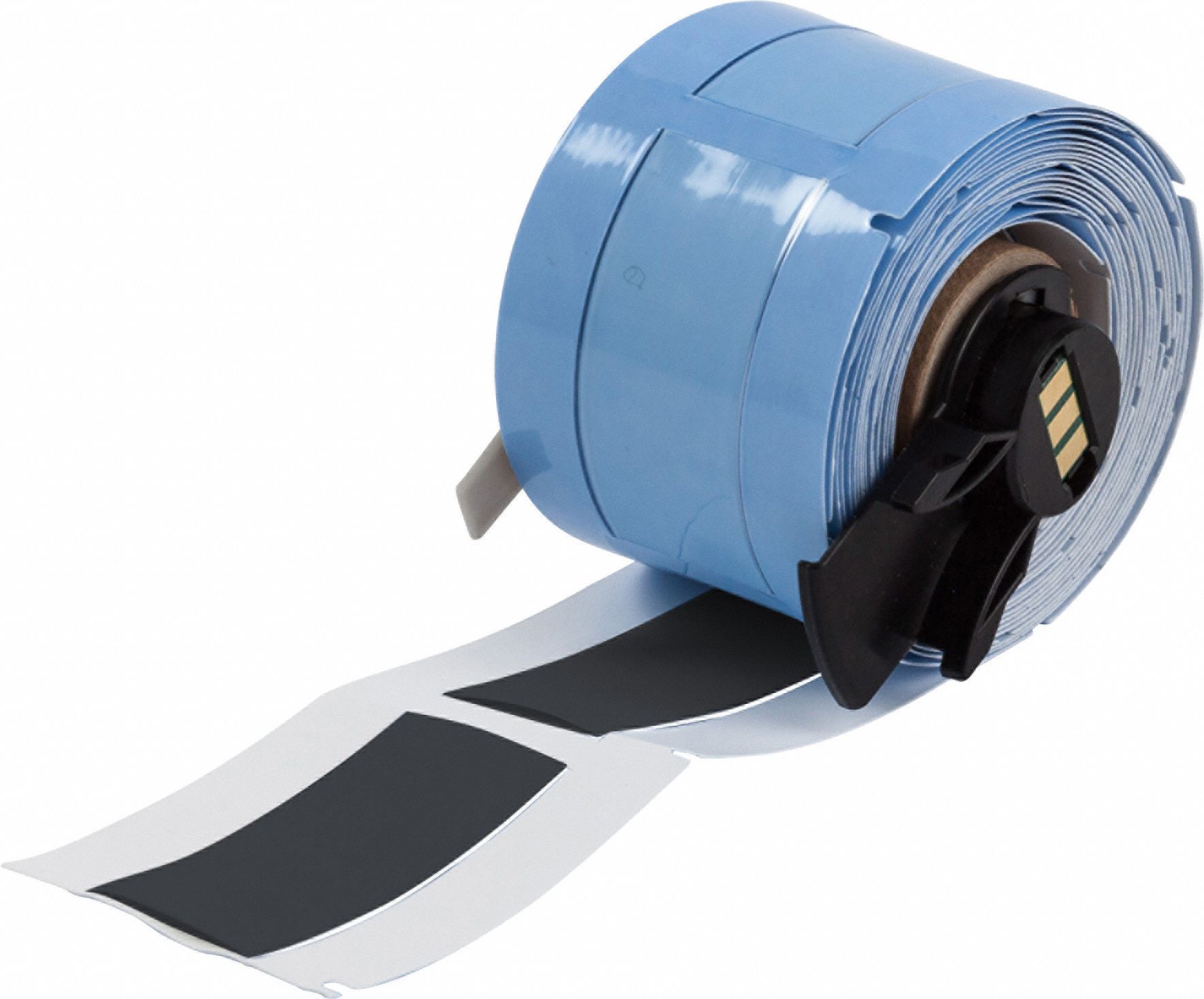 Sleeve Label: 2 in x 27/32 in, Polyolefin, Black (Matte), For 1 AWG to 8 AWG Wire Gauge