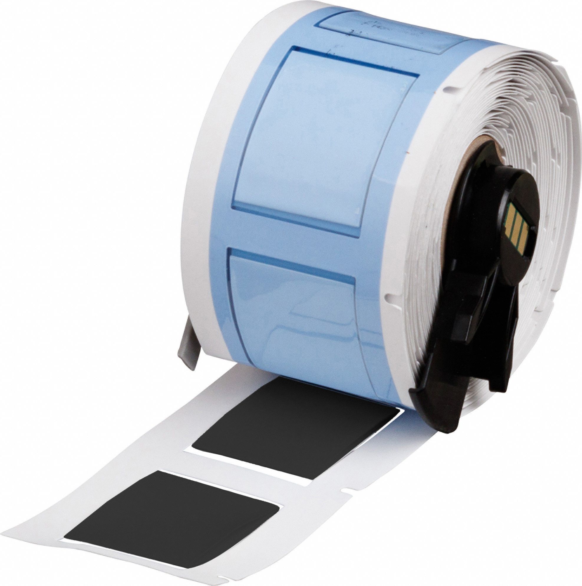 Sleeve Label: 1 3/4 in x 1 1/4 in, Polyolefin, Black (Matte), For 0 AWG to 6 AWG Wire Gauge