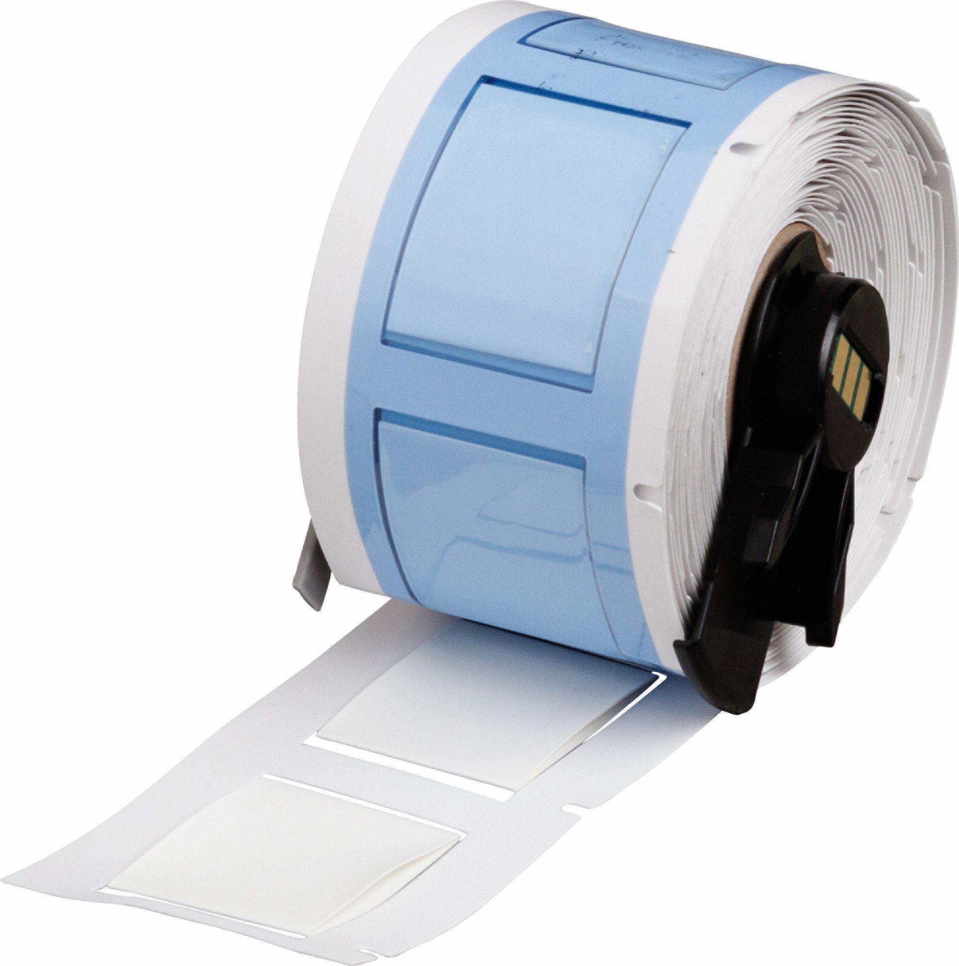 Sleeve Label: 1 in x 1 1/4 in, Polyolefin, White (Matte), For 0 AWG to 6 AWG Wire Gauge
