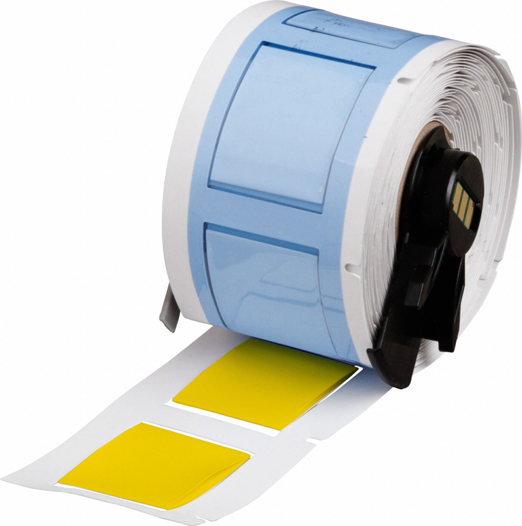 Sleeve Label: 1 in x 1 1/4 in, Polyolefin, Yellow (Matte), For 0 AWG to 6 AWG Wire Gauge