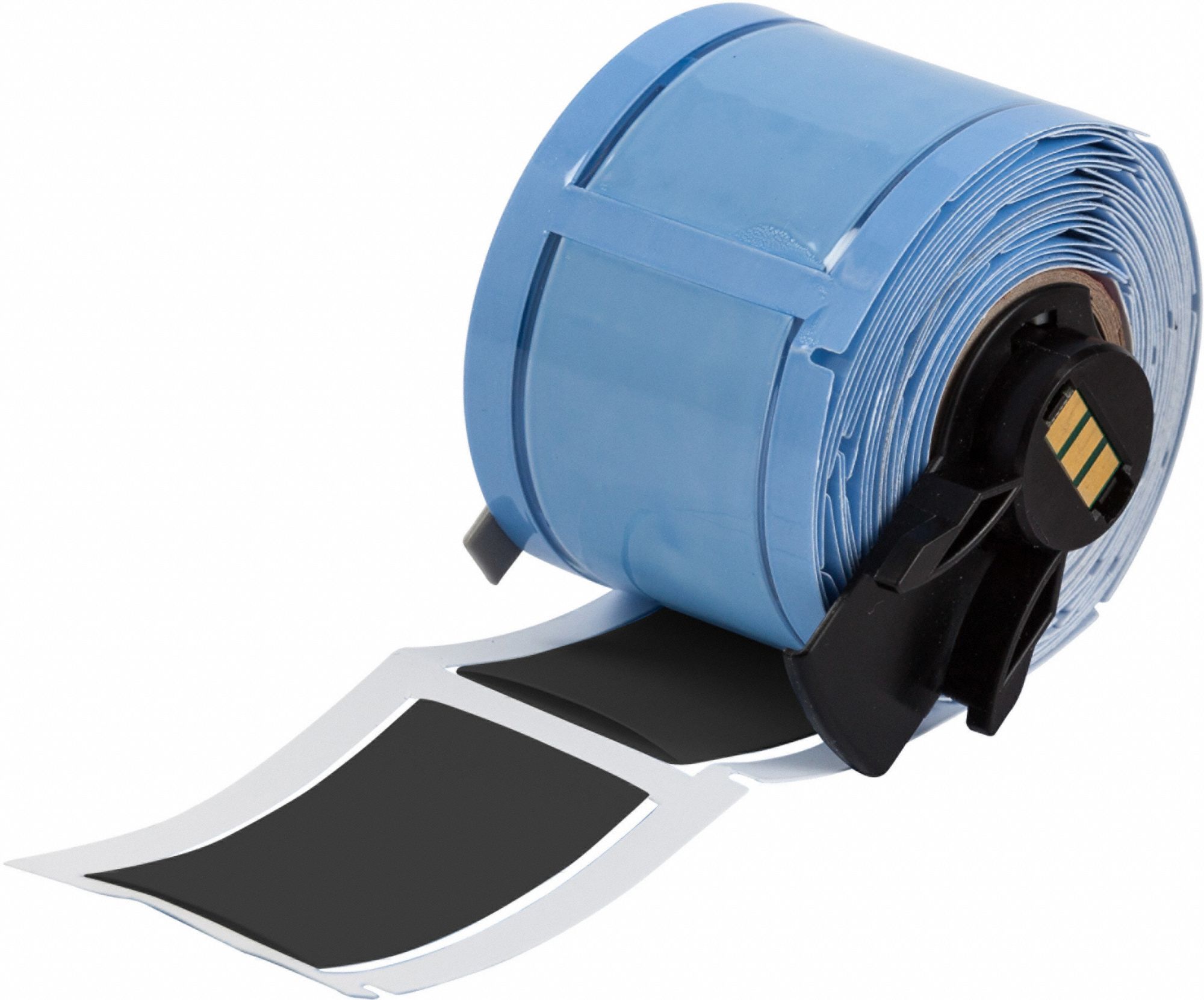 Sleeve Label: 2 in x 1 1/4 in, Polyolefin, Black (Matte), For 0 AWG to 6 AWG Wire Gauge