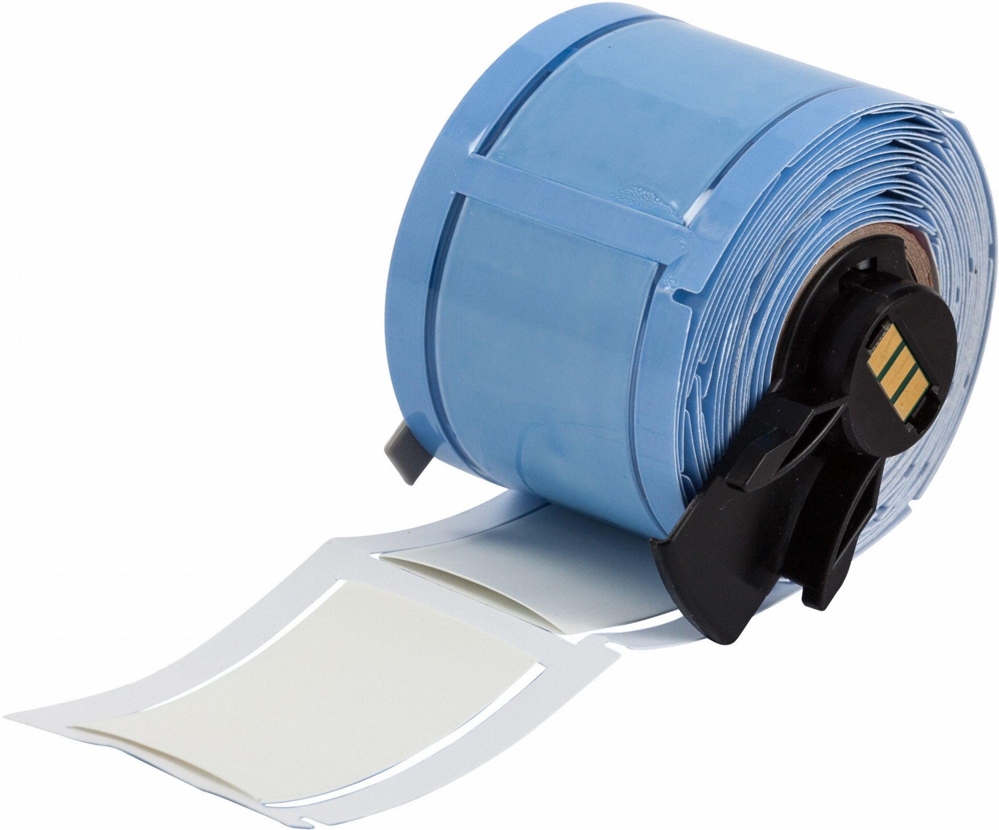 Sleeve Label: 2 in x 1 1/4 in, Polyolefin, White (Matte), For 0 AWG to 6 AWG Wire Gauge