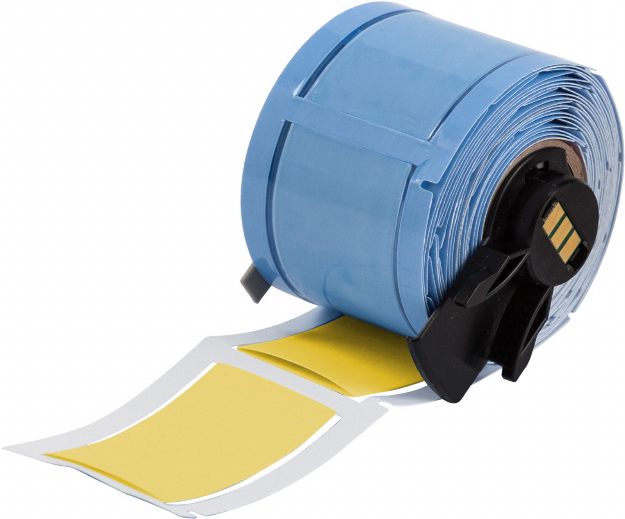 Sleeve Label: 2 in x 1 1/4 in, Polyolefin, Yellow (Matte), For 0 AWG to 6 AWG Wire Gauge