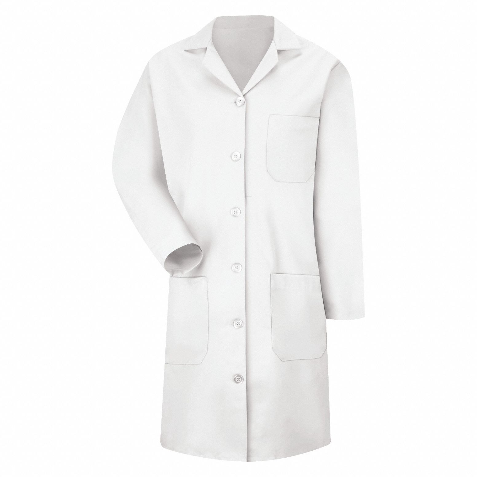 Lab Coat, L, White, Cotton Poplin/Polyester
