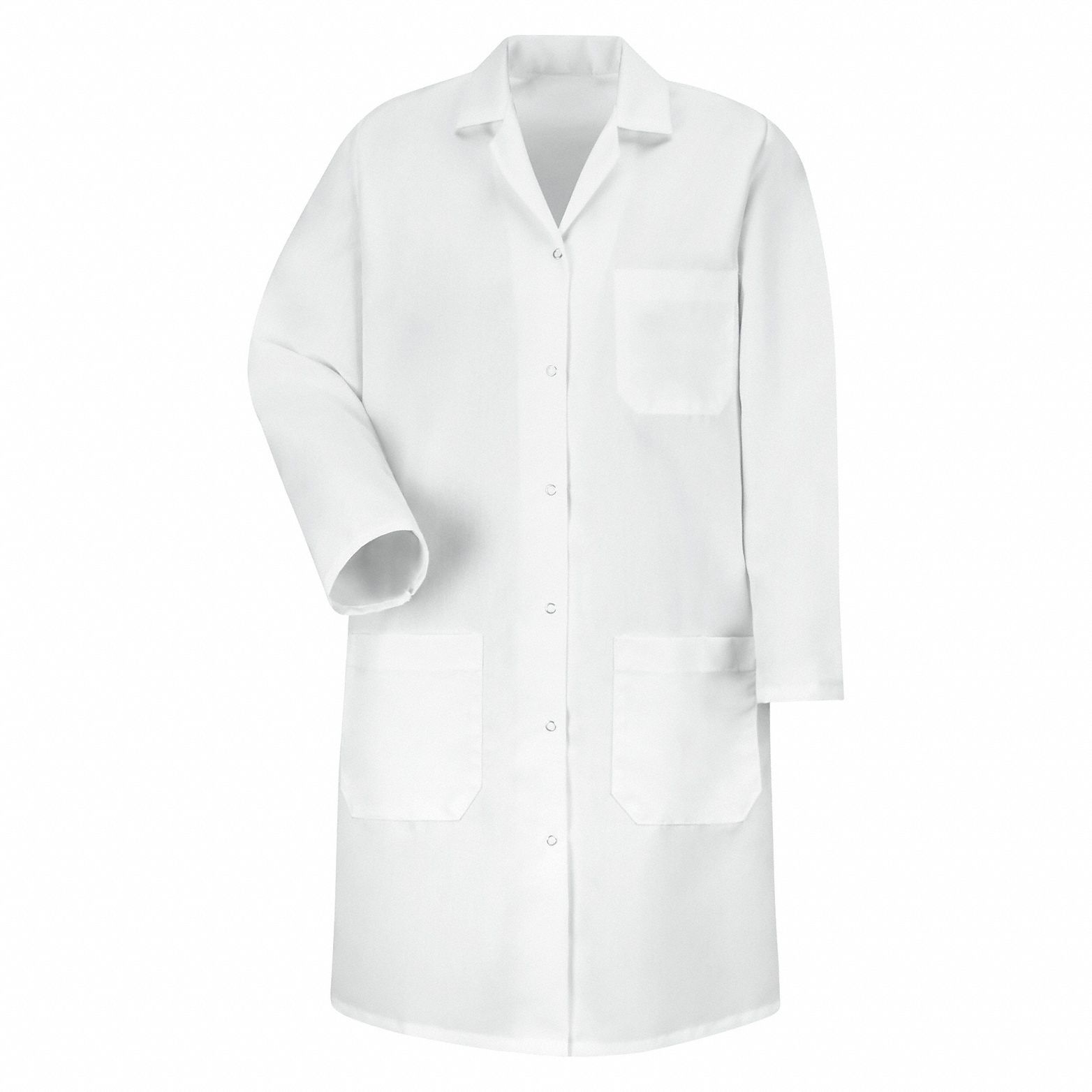 Lab Coat, L, White, Cotton Poplin/Polyester