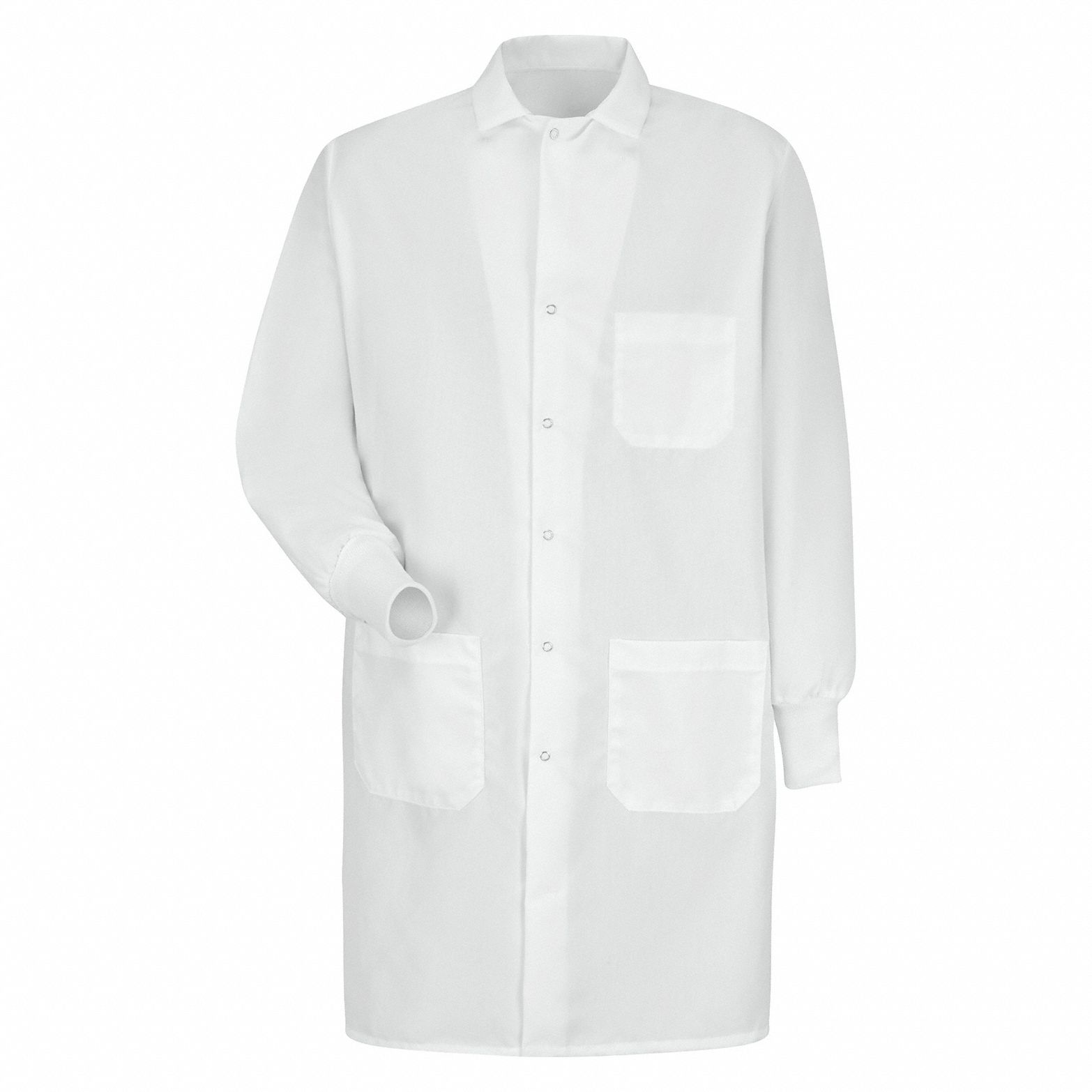 Lab Coat, 2XL, White, Cotton/Poly