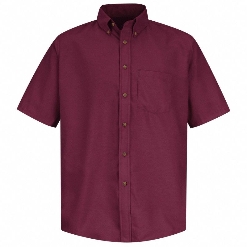 Mns Ss Button Down Poplin Shirt, By, L: Men's, Short Sleeve, Regular, 16 1/2 in Neck Size