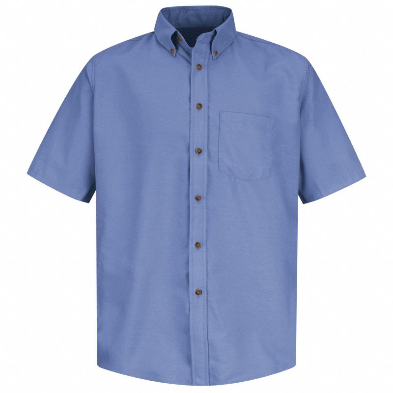 Mns Ss Button Down Poplin Shirt, Lb, 4XL: Men's, Short Sleeve, Regular, 20 1/2 in Neck Size