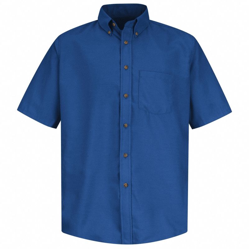 Mns Ss Button Down Poplin Shirt, Rb, 4XL: Men's, Short Sleeve, Regular, 20 1/2 in Neck Size