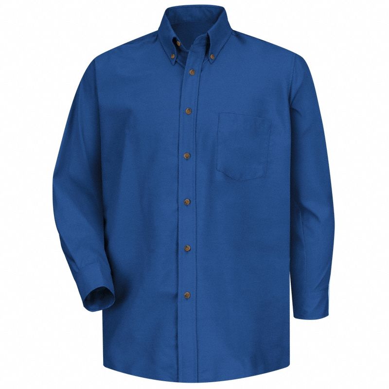 Mns Ls Button Down Poplin Shirt-Rb, 2XL: Men's, Long Sleeve, Tall, 18 1/2 in Neck Size, Blue