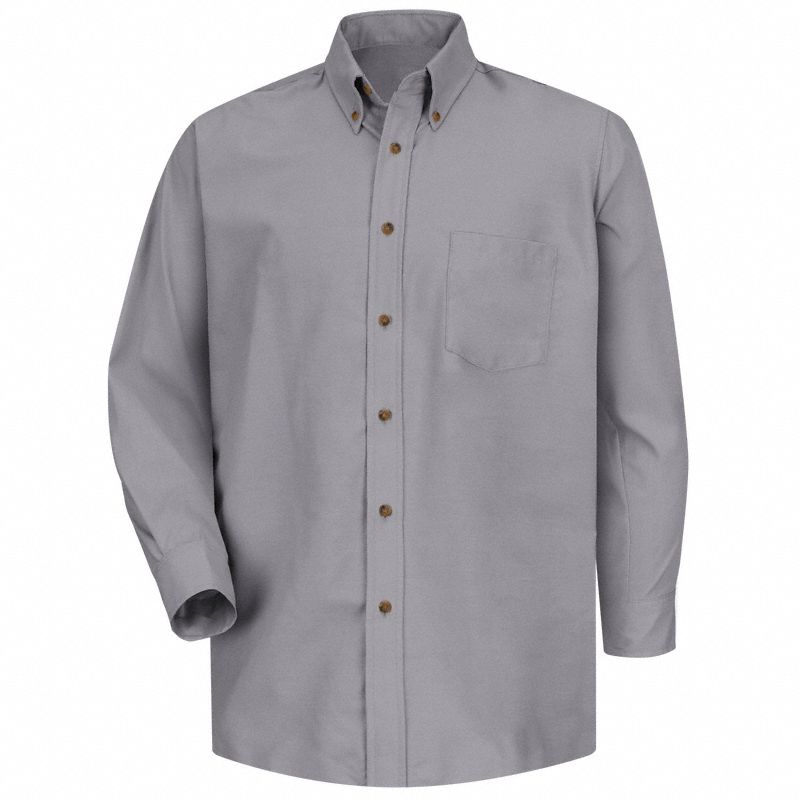 Mns Ls Button Down Poplin Shirt-Sv, 2XL: Men's, Long Sleeve, Tall, 18 1/2 in Neck Size