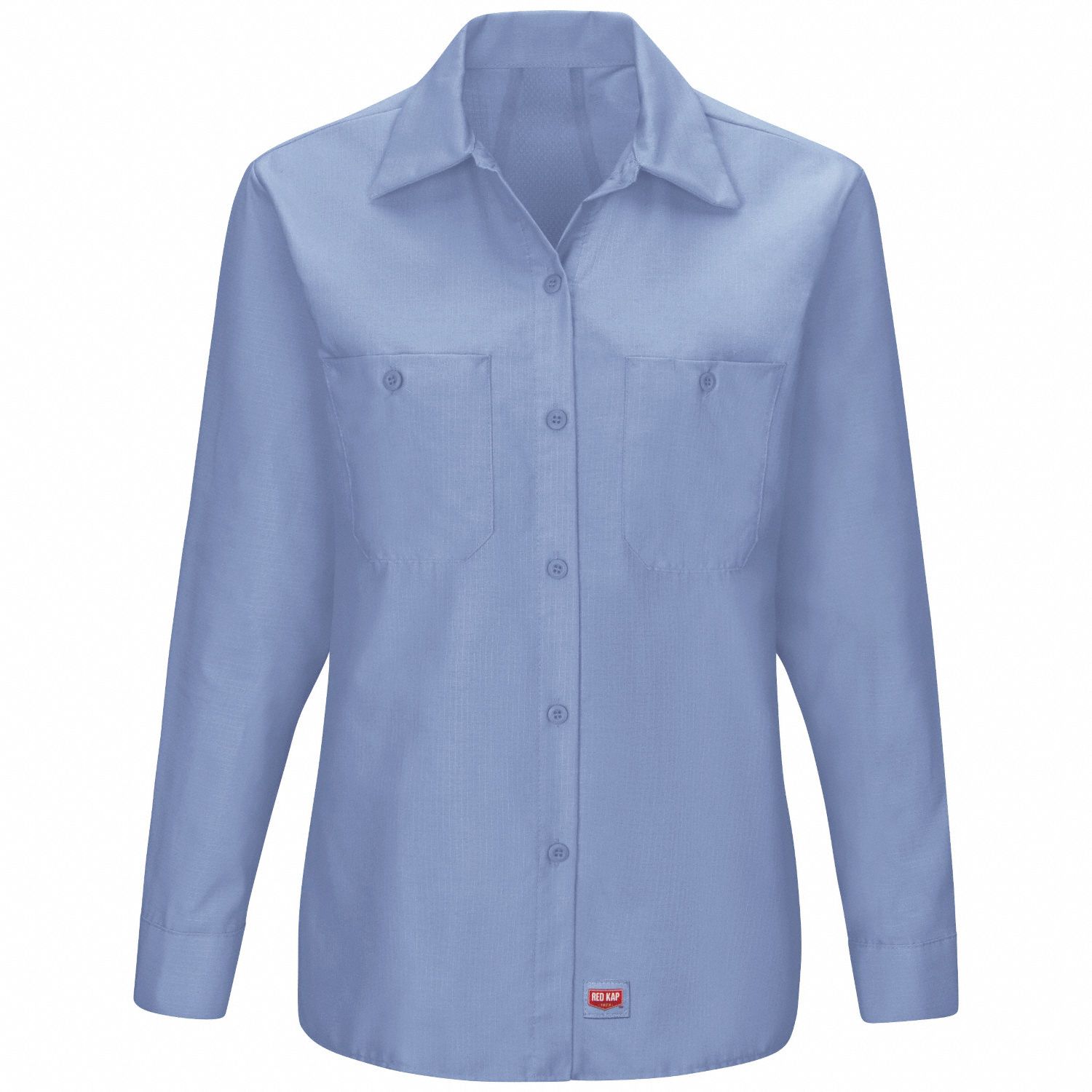 Work Shirt: Women's, 2XL, Light Blue, Ripstop Fabric, Long Sleeve Sleeve, Regular, 2 Pockets