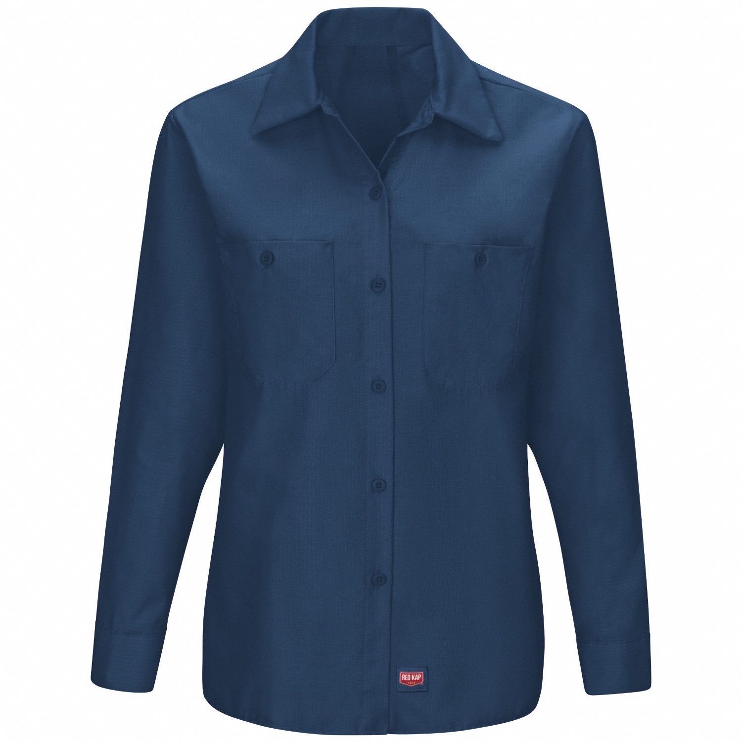 Work Shirt: Women's, 2XL, Navy, Ripstop Fabric, Long Sleeve Sleeve, Regular, 2 Pockets, Full