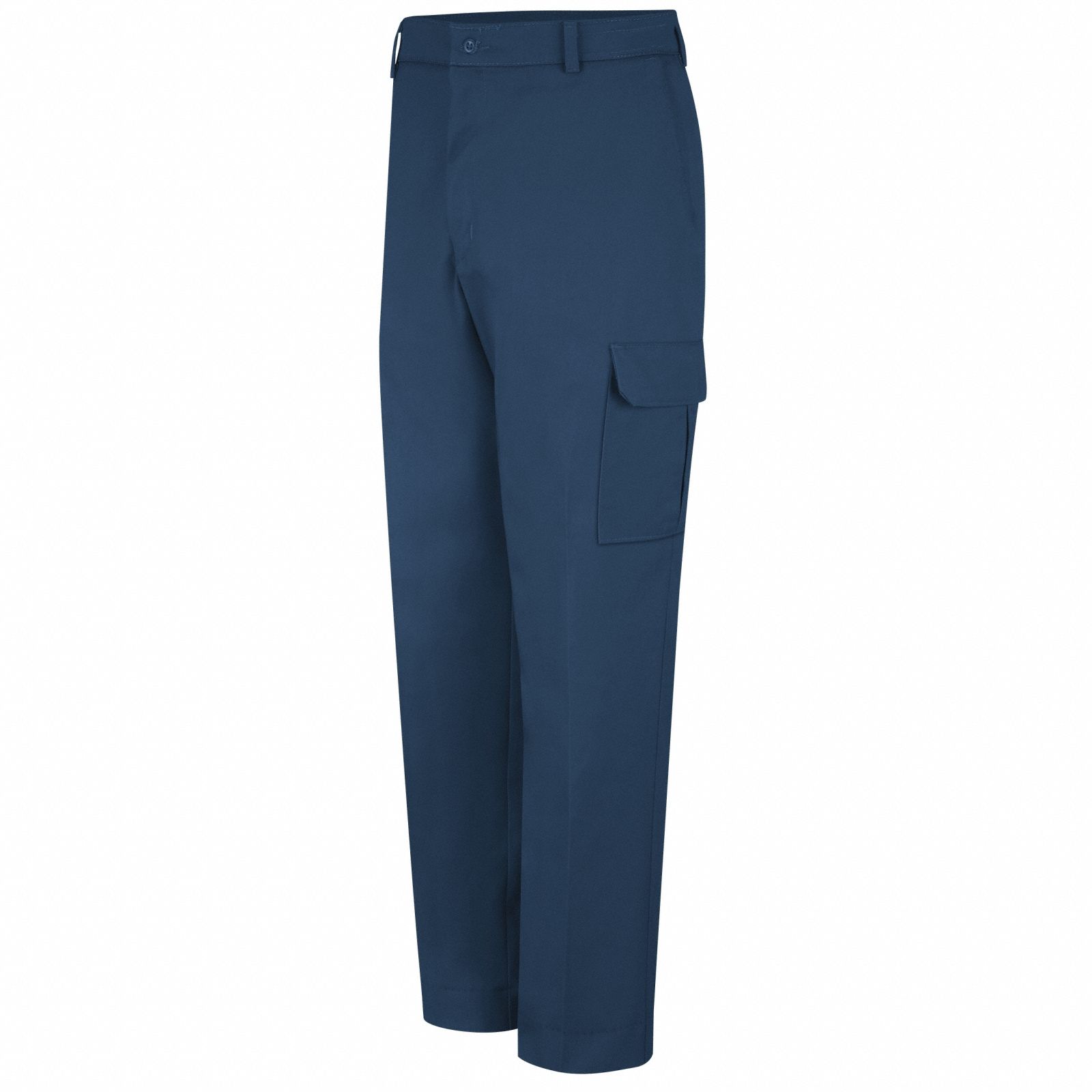 Work Pants: Men's, Cargo Pants, ( 50 in x 34 in ), Navy, Cotton/Polyester, Buttons, Zipper