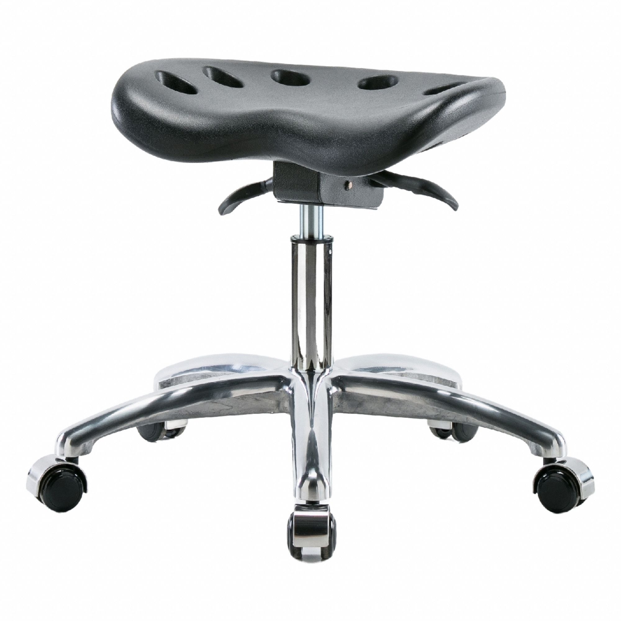 Tractor Stool: Polyurethane, Ht Range 17 1/2 in to 22 1/2 in, 17 in Seat Wd, 14 in Seat Dp, 0 Glides