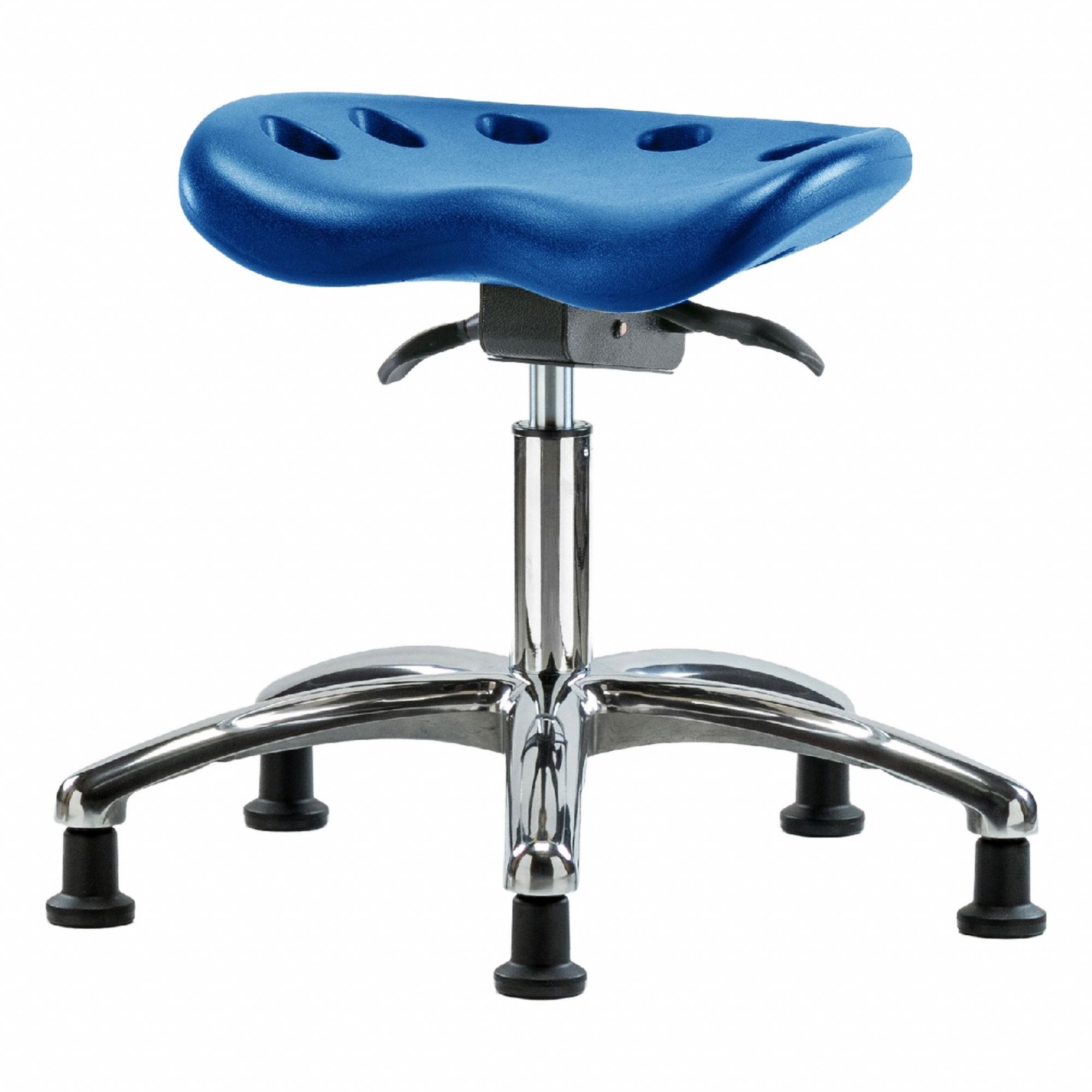 Tractor Stool: Polyurethane, Ht Range 17 1/2 in to 22 1/2 in, 17 in Seat Wd, 14 in Seat Dp, 5 Glides