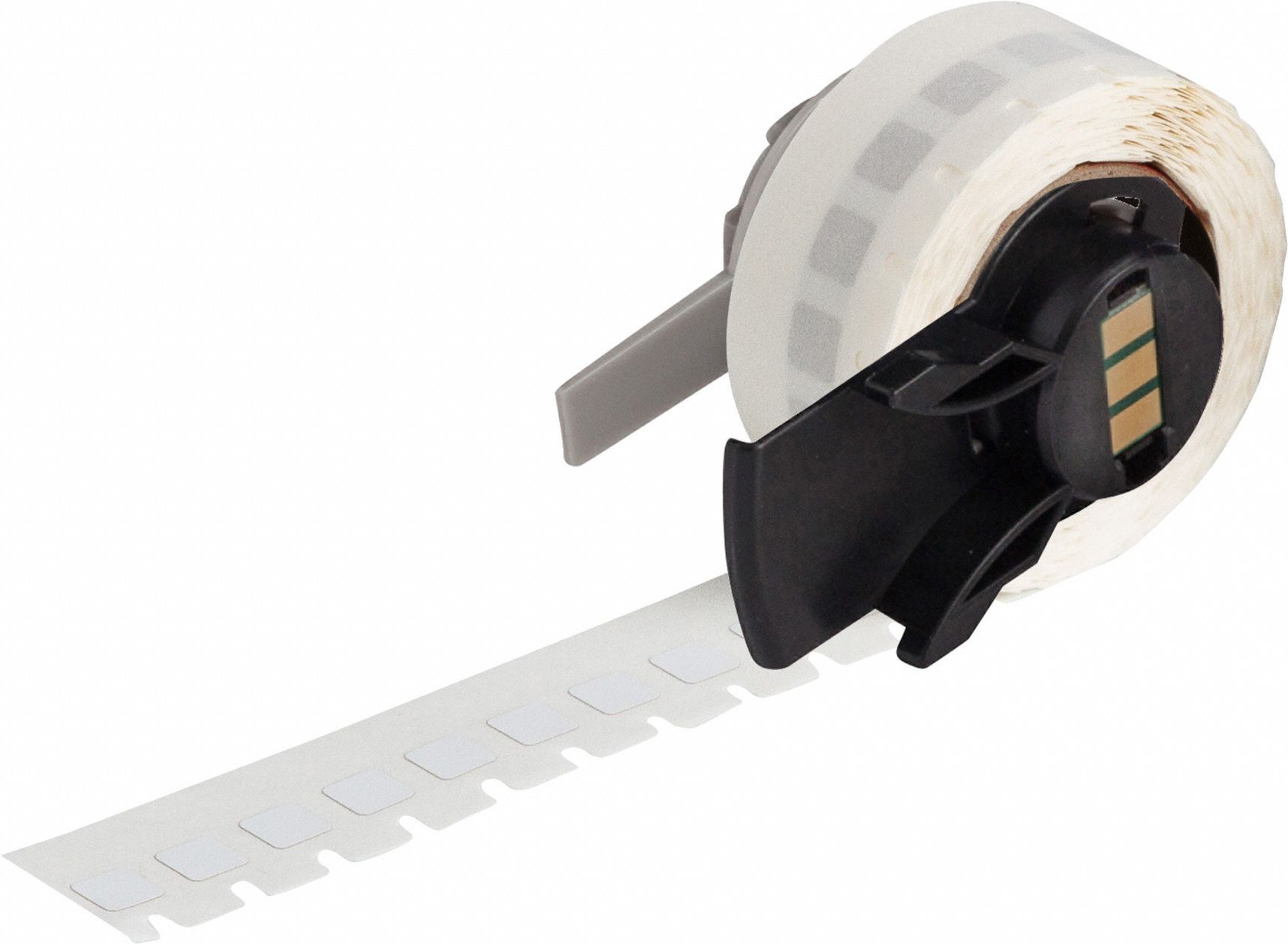 Pre-Cut Label Stock Roll: 1/4 in x 1/4 in, 1/4 in x 1/4 in, Polyimide, White (Gloss)
