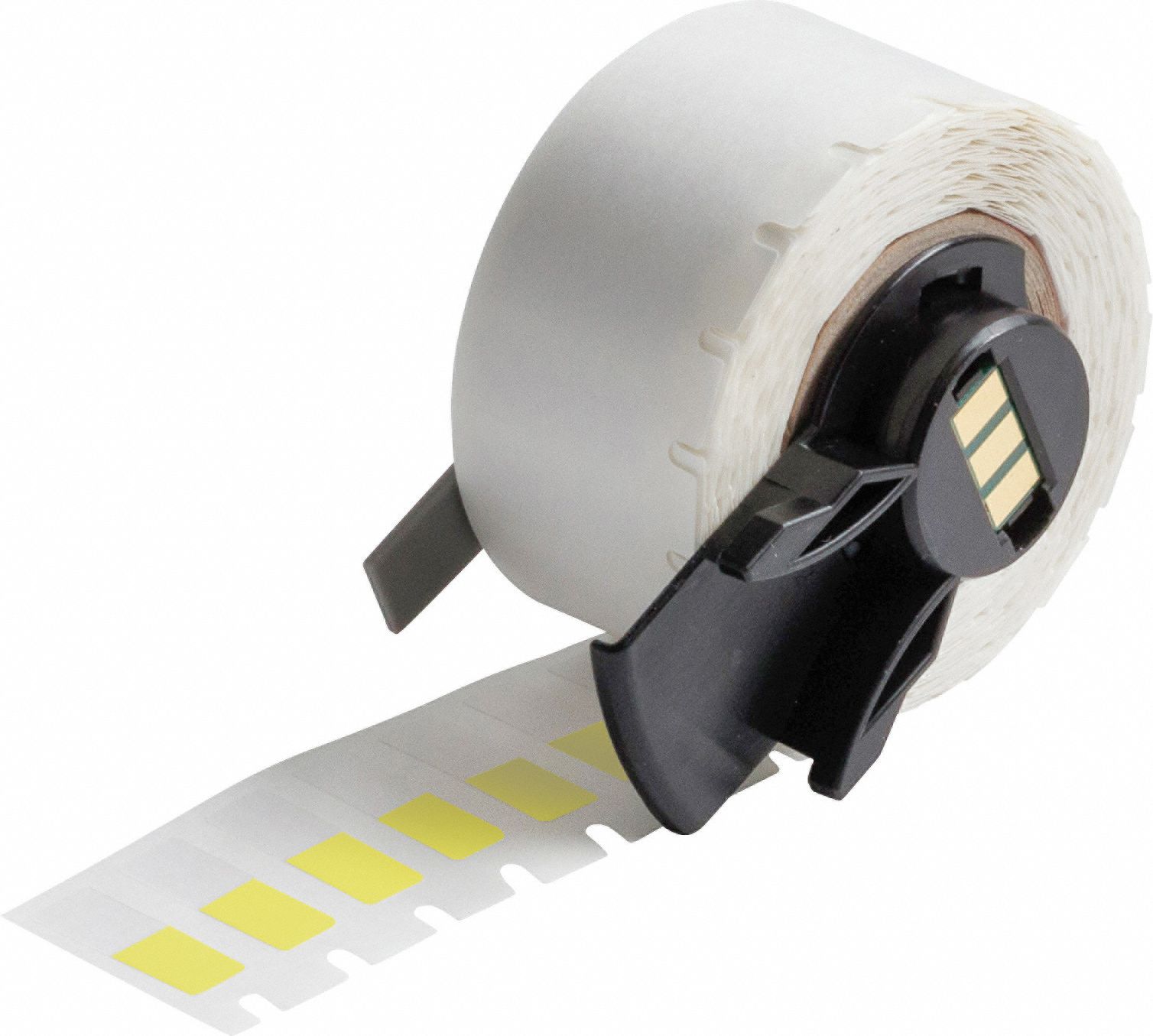 Wraparound Label: 3/4 in x 1/4 in, 1/4 in, Vinyl, Yellow (Matte), For 16 AWG to 10 AWG Wire Gauge