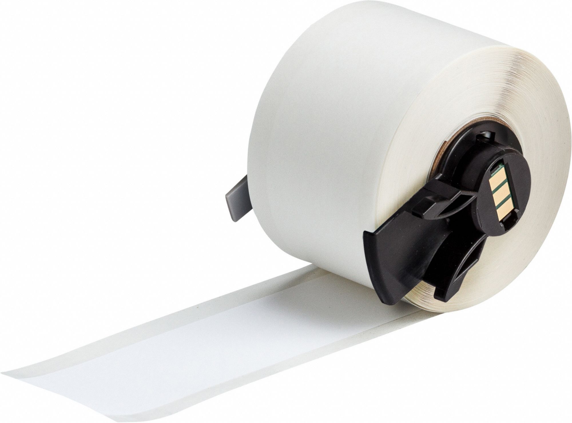 Continuous Label Stock: 1 19/64 in x 50 ft, Polyester, White (Matte), Indoor