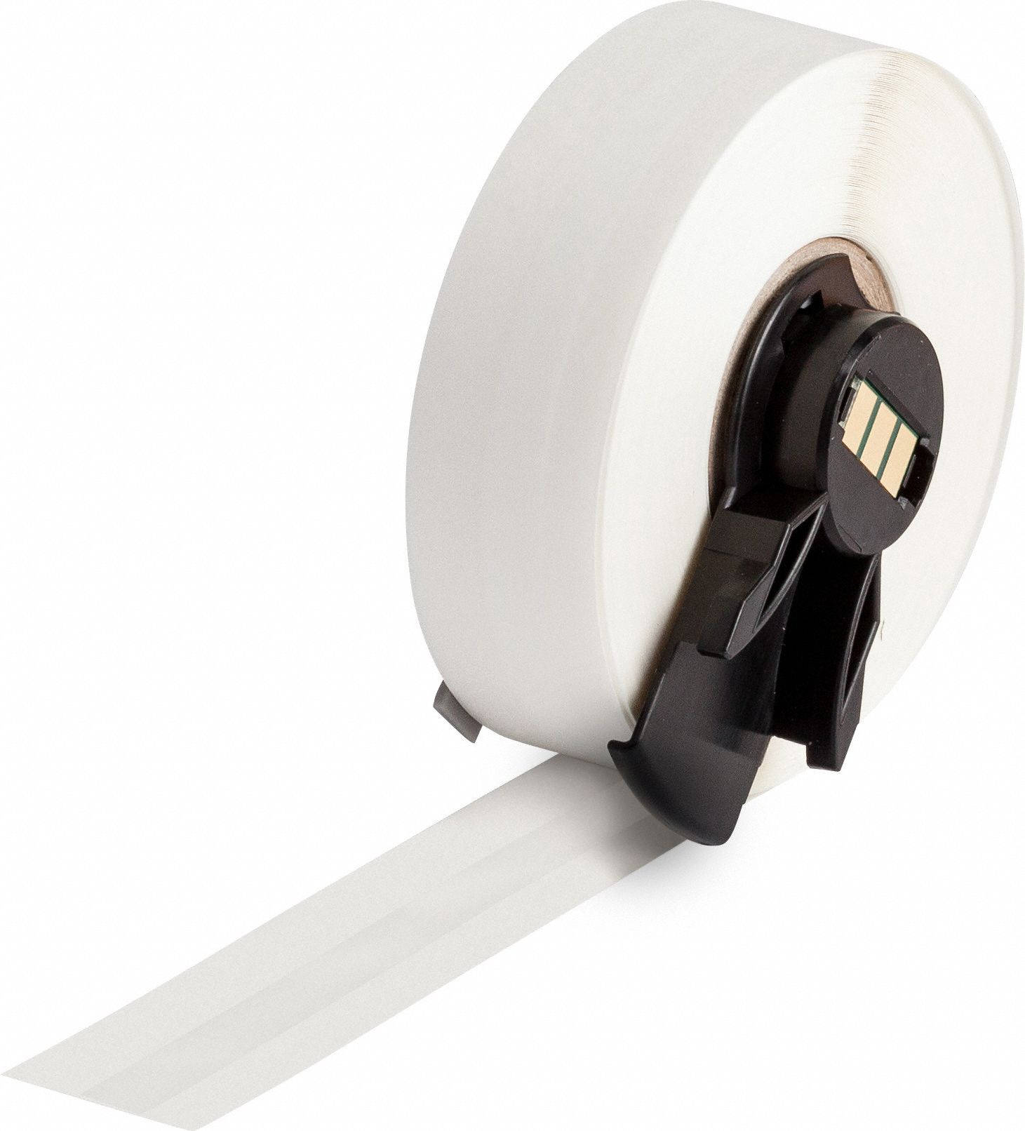 Continuous Label Stock: 1/4 in x 50 ft, Polyester, Clear (Gloss), Indoor