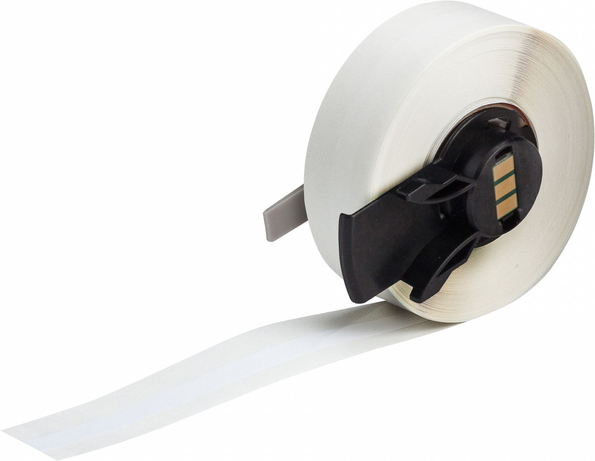 Continuous Label Stock: 1/4 in x 50 ft, Polyester, White (Gloss), Indoor