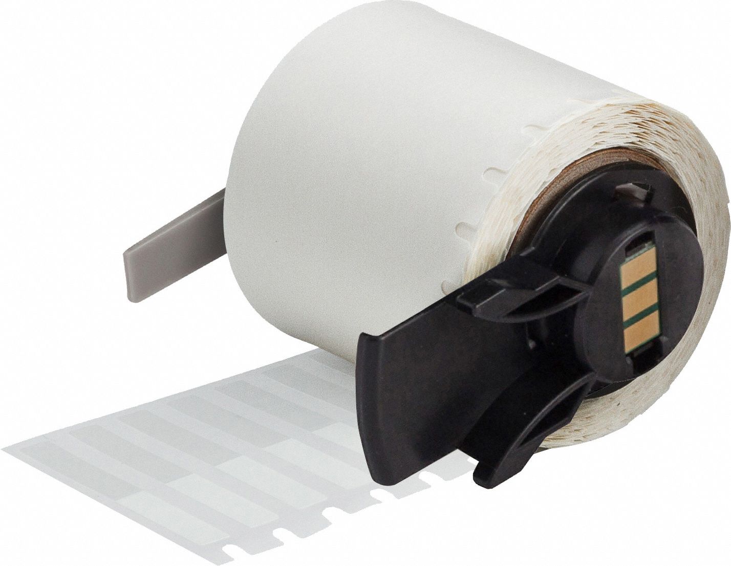 Pre-Cut Label Stock Roll: Rectangle, 3/16 in x 1 1/2 in, 1 1/2 in x 3/16 in, Clear/White, 750 Labels