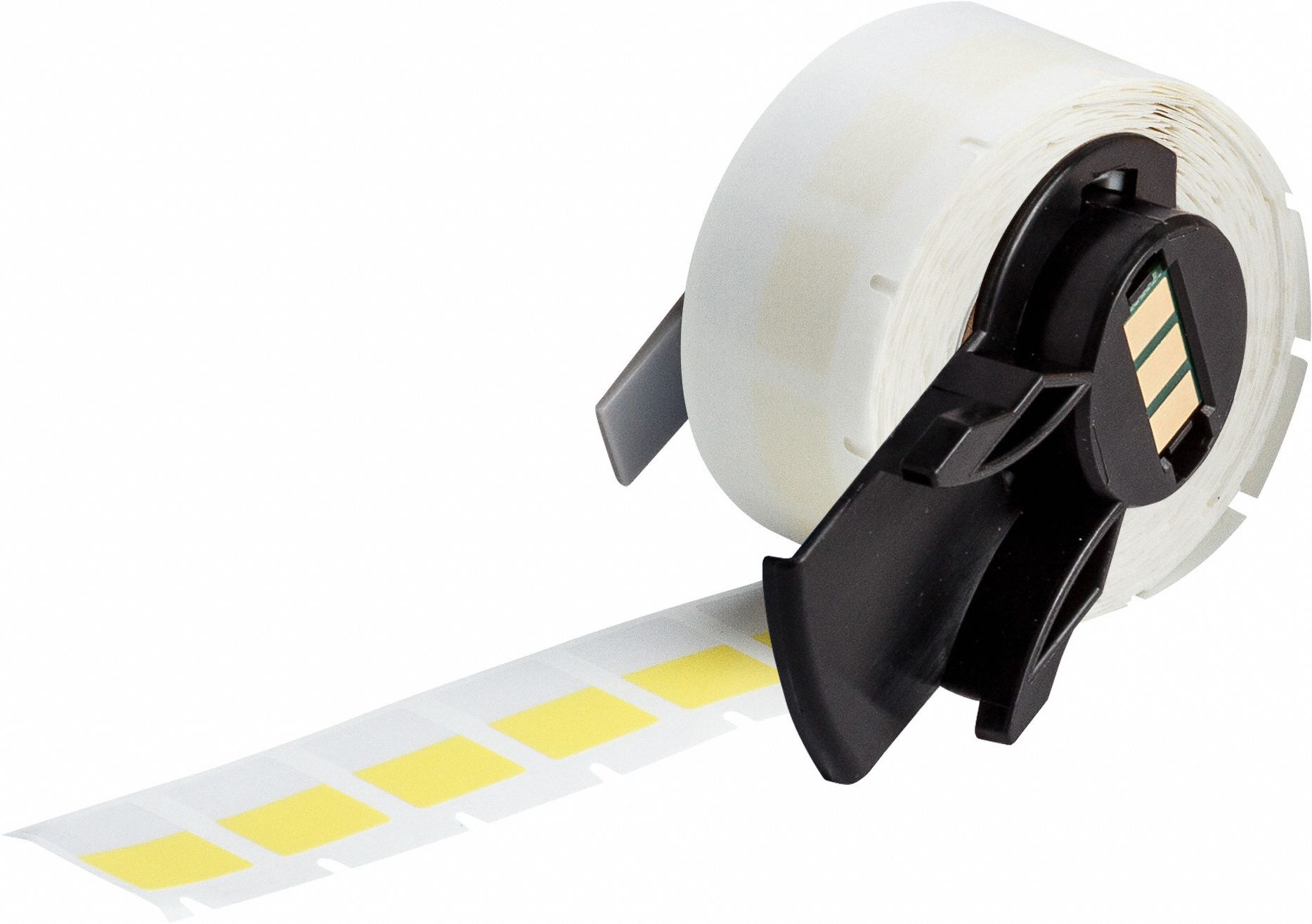 Wraparound Label: 3/4 in x 1/2 in, 1/2 in, Vinyl, Yellow (Matte), For 22 AWG to 16 AWG Wire Gauge