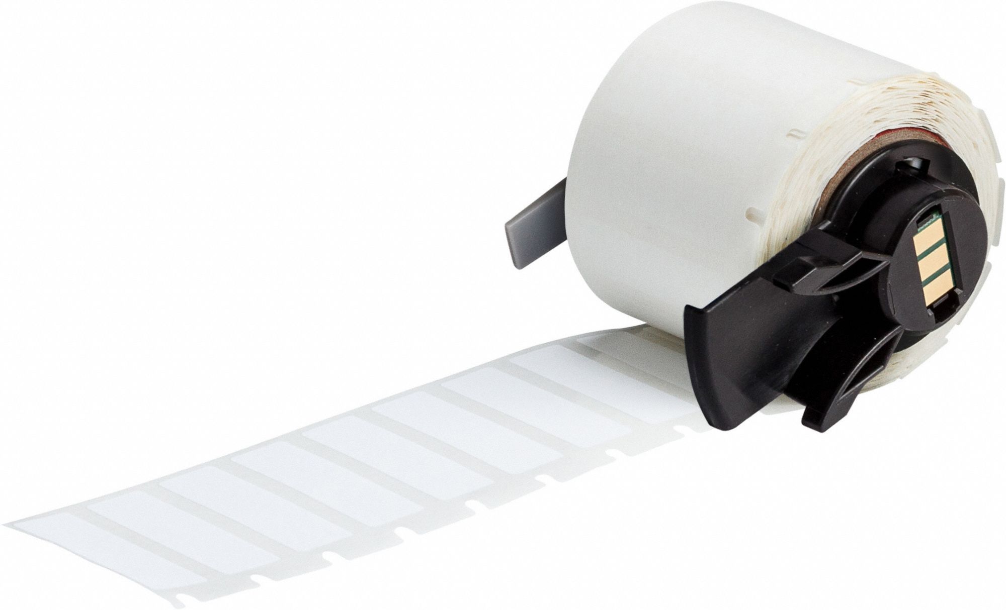 Pre-Cut Label Stock Roll: Rectangle, 3/8 in x 1 1/4 in, 1 1/4 in x 3/8 in, White, -320°F to 266°F