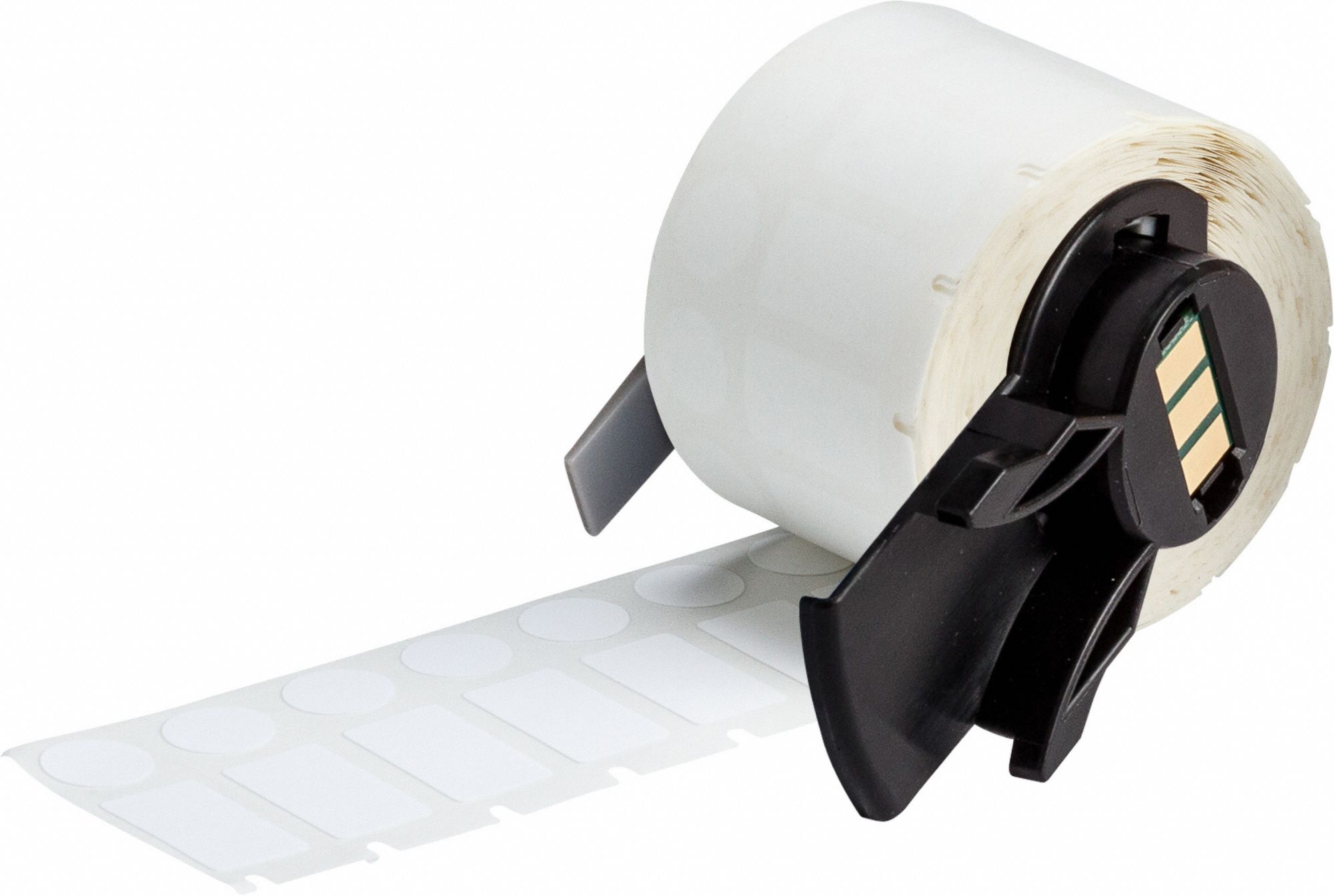 Pre-Cut Label Stock Roll: 1/2 in x 29/32 in, Nylon, White, 500 Labels Included