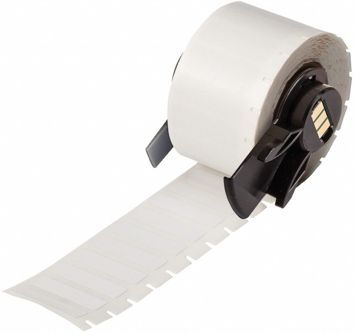 Pre-Cut Label Stock Roll: 9/32 in x 1 in, Acrylic, Permanent Adhesive, 750 Labels, Permanent