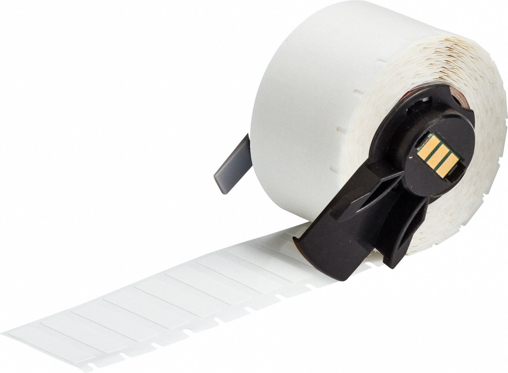 Wraparound Label: 9/32 in x 1 in, Vinyl, Black on White, For 22 AWG to 16 AWG Wire Gauge