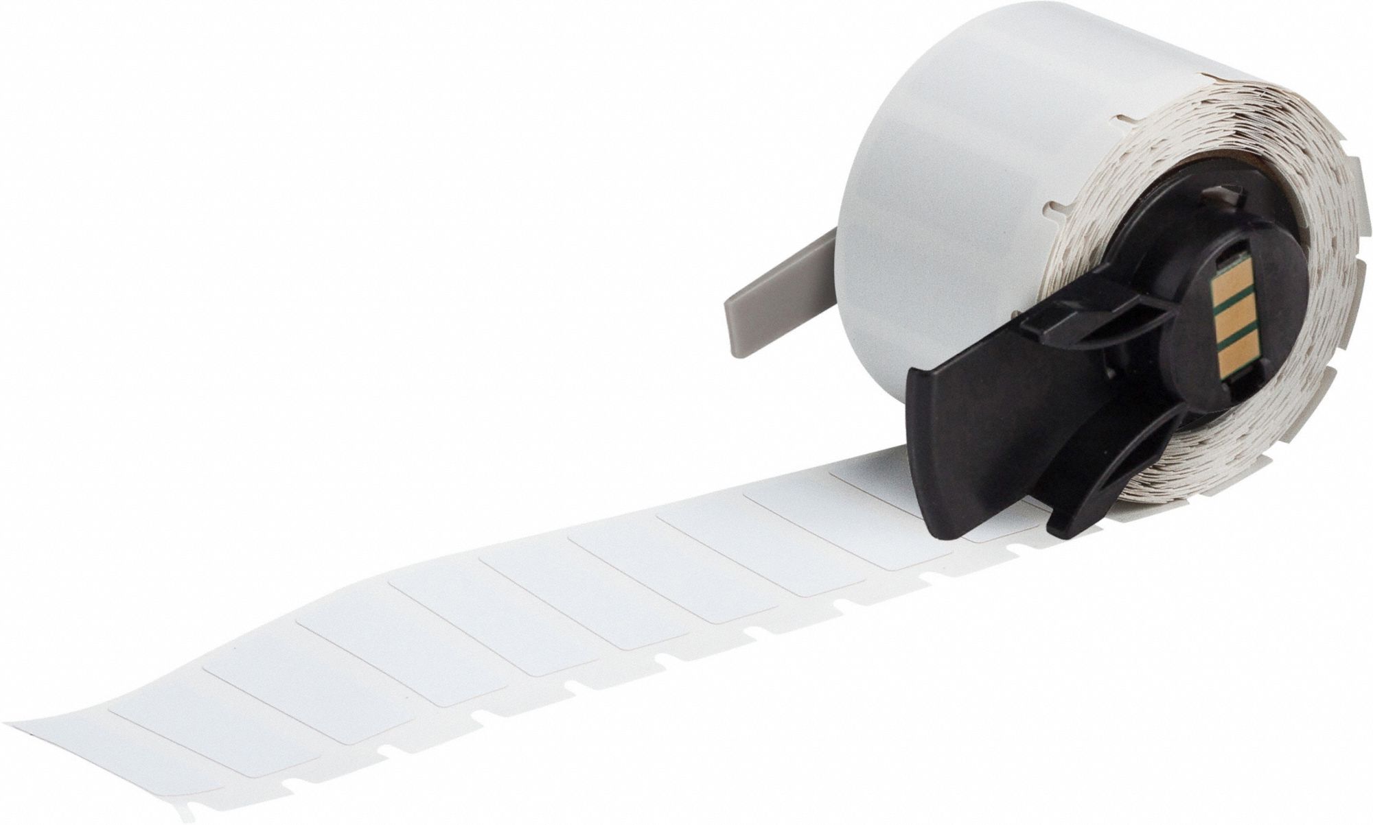 Pre-Cut Label Stock Roll: 3/8 in x 1 in, 1 in x 3/8 in, Polyimide, White (Matte), -94°F to 572°F