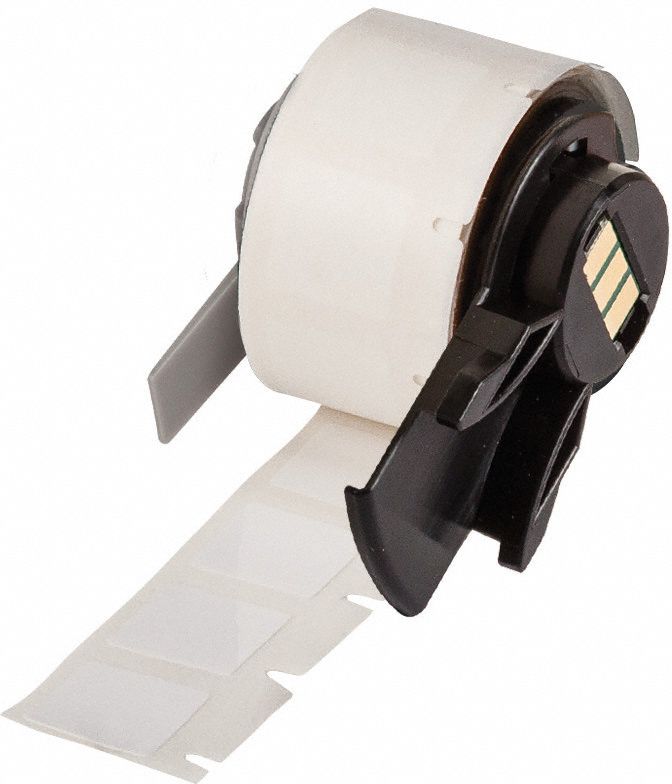 Pre-Cut Label Stock Roll: Tamper Indicating, 1/2 in x 1 in, 1 in x 1/2 in, White (Matte)