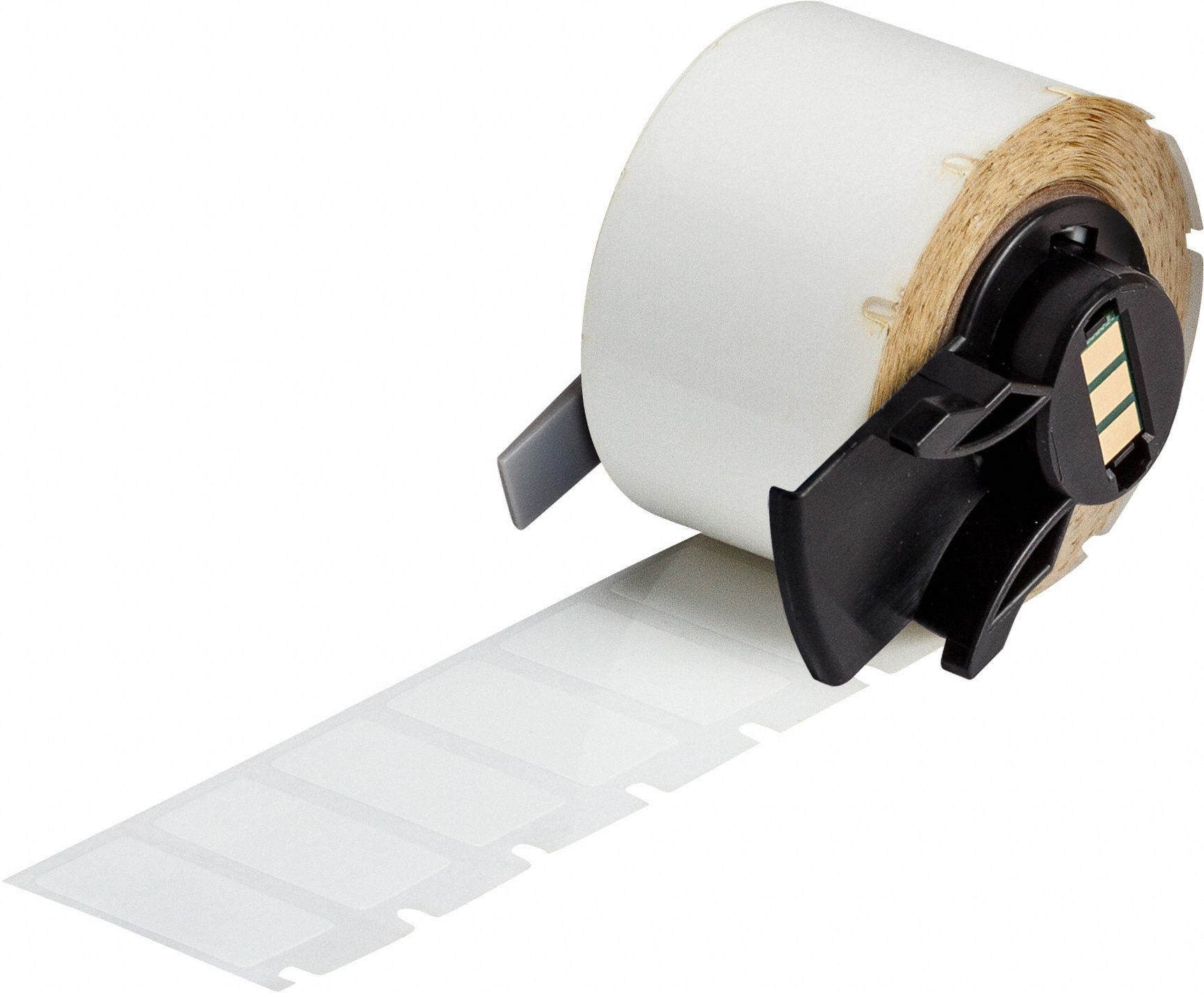 Pre-Cut Label Stock Roll: Tamper Indicating, 1/2 in x 1 in, 1 in x 1/2 in, White (Gloss)