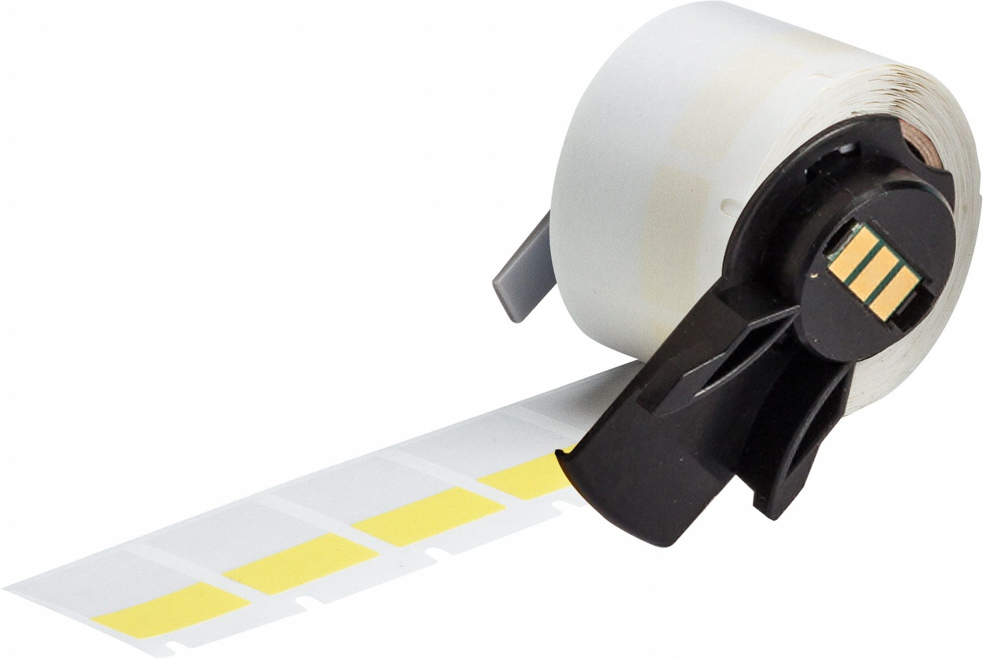 Wraparound Label: 1 in x 3/4 in, 3/4 in, Vinyl, Yellow (Matte), For 16 AWG to 8 AWG Wire Gauge