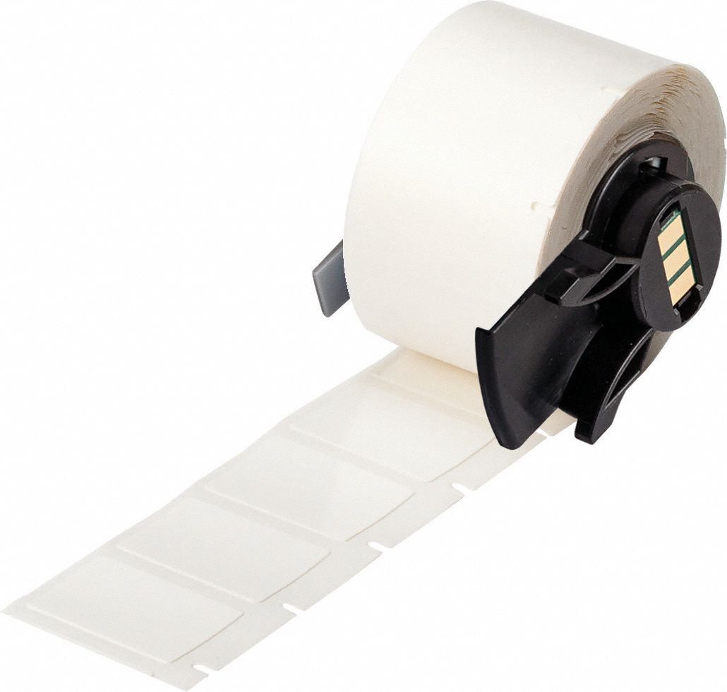 Wraparound Label: 3/4 in x 1 in, Nylon, Black on White, For 10 AWG to 4 AWG Wire Gauge