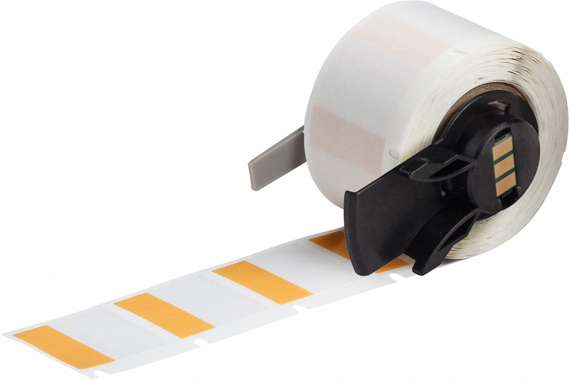 Wraparound Label: 1 in x 1 in, 1 in, Vinyl, Orange (Matte), For 16 AWG to 8 AWG Wire Gauge