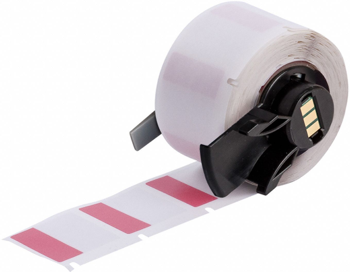 Wraparound Label: 1 in x 1 in, 1 in, Vinyl, Red (Matte), For 16 AWG to 8 AWG Wire Gauge