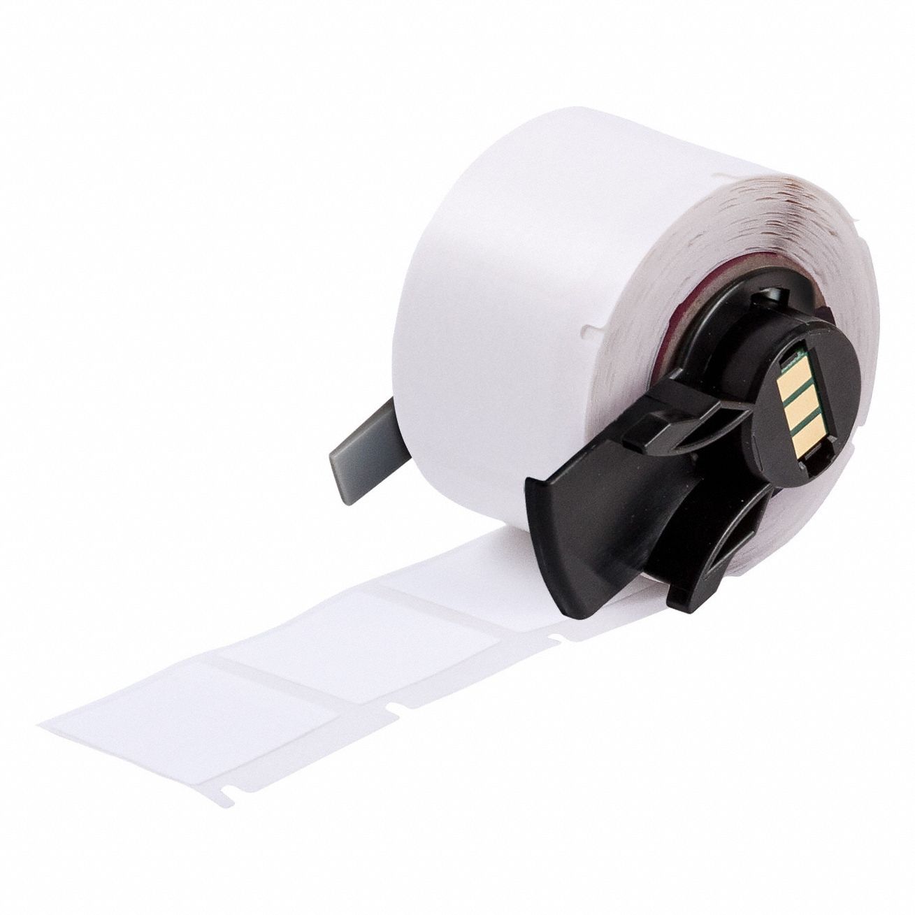 Pre-Cut Label Stock Roll: 1 in x 1 in, Rubber, Aggressive Adhesive/Permanent Adhesive, 250 Labels
