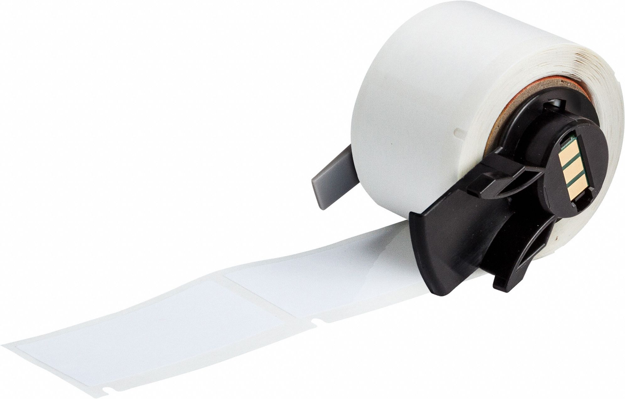 Pre-Cut Label Stock Roll: 2 in x 1 in, Acrylic, Aggressive Adhesive/Permanent Adhesive, 100 Labels