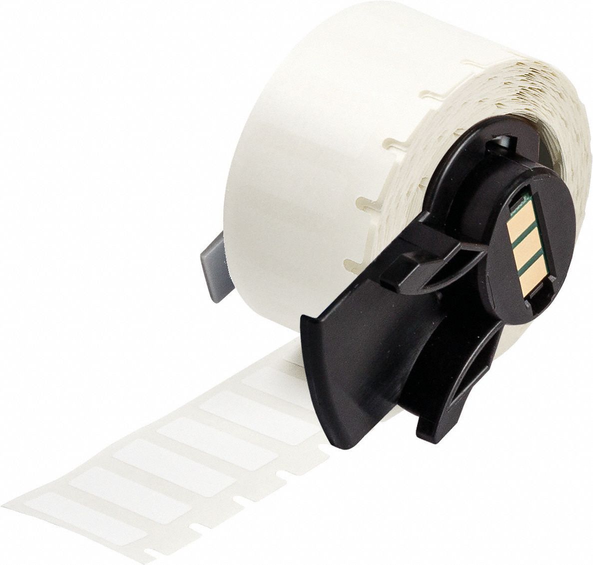 Pre-Cut Label Stock Roll: 2 in x 1 in, Acrylic, Aggressive Adhesive/Permanent Adhesive, 100 Labels