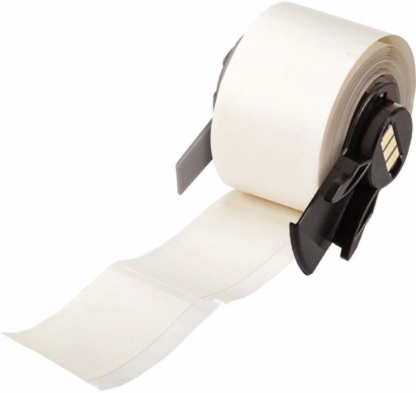 Pre-Cut Label Stock Roll: 2 in x 1 in, Rubber, Permanent Adhesive, 100 Labels, Permanent