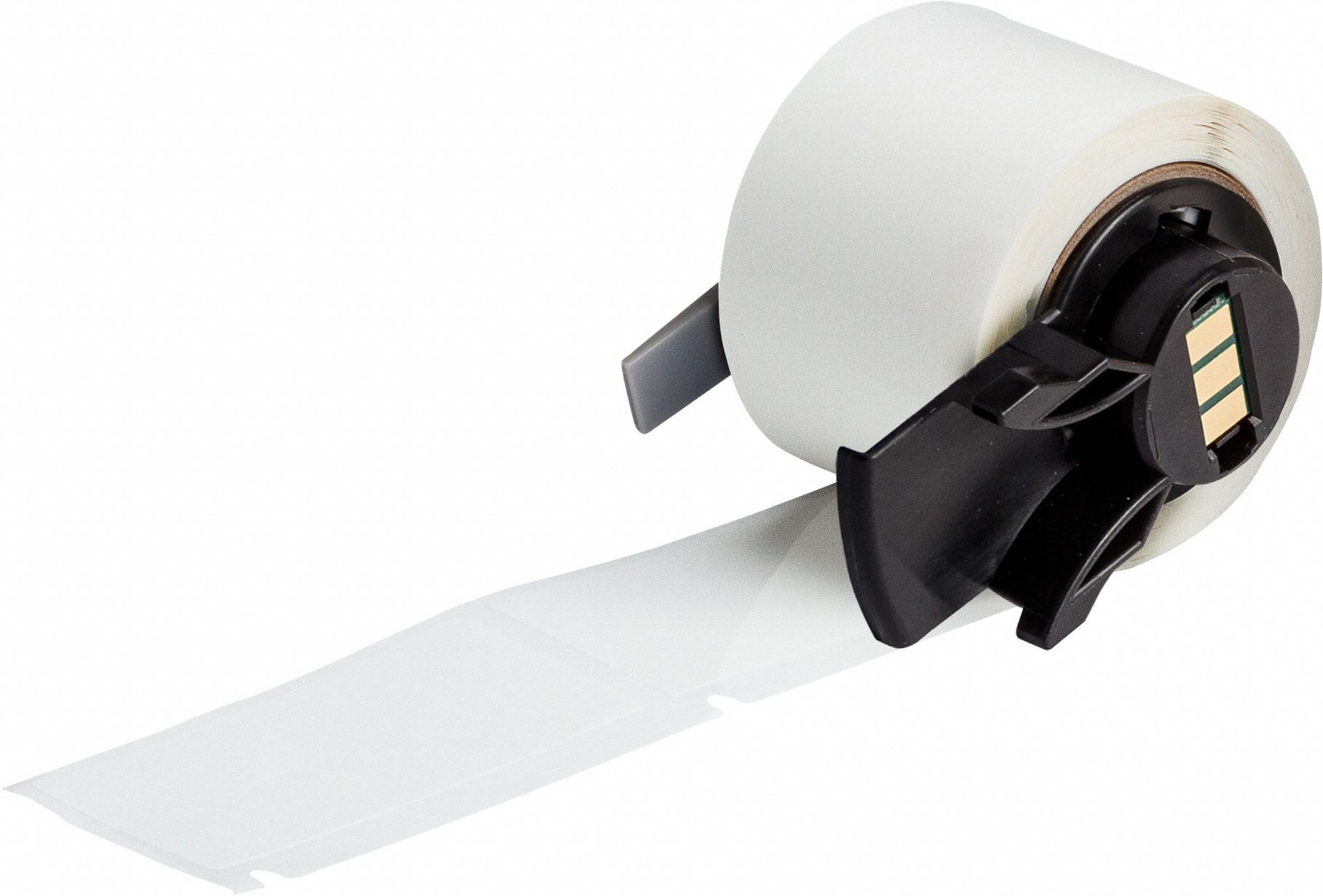 Pre-Cut Label Stock Roll: Tamper Indicating, 2 in x 1 in, 1 in x 2 in, White (Gloss)