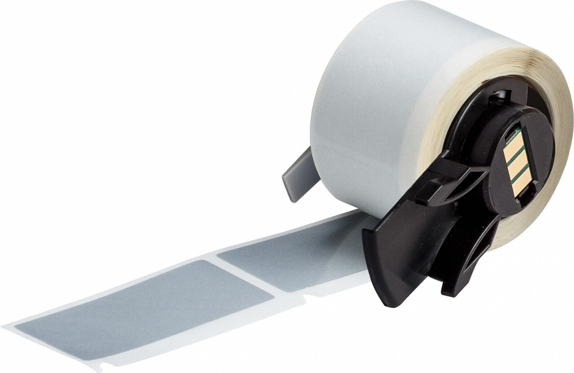 Pre-Cut Label Stock Roll: Tamper Indicating, 2 in x 1 in, 1 in x 2 in, Silver (Matte)