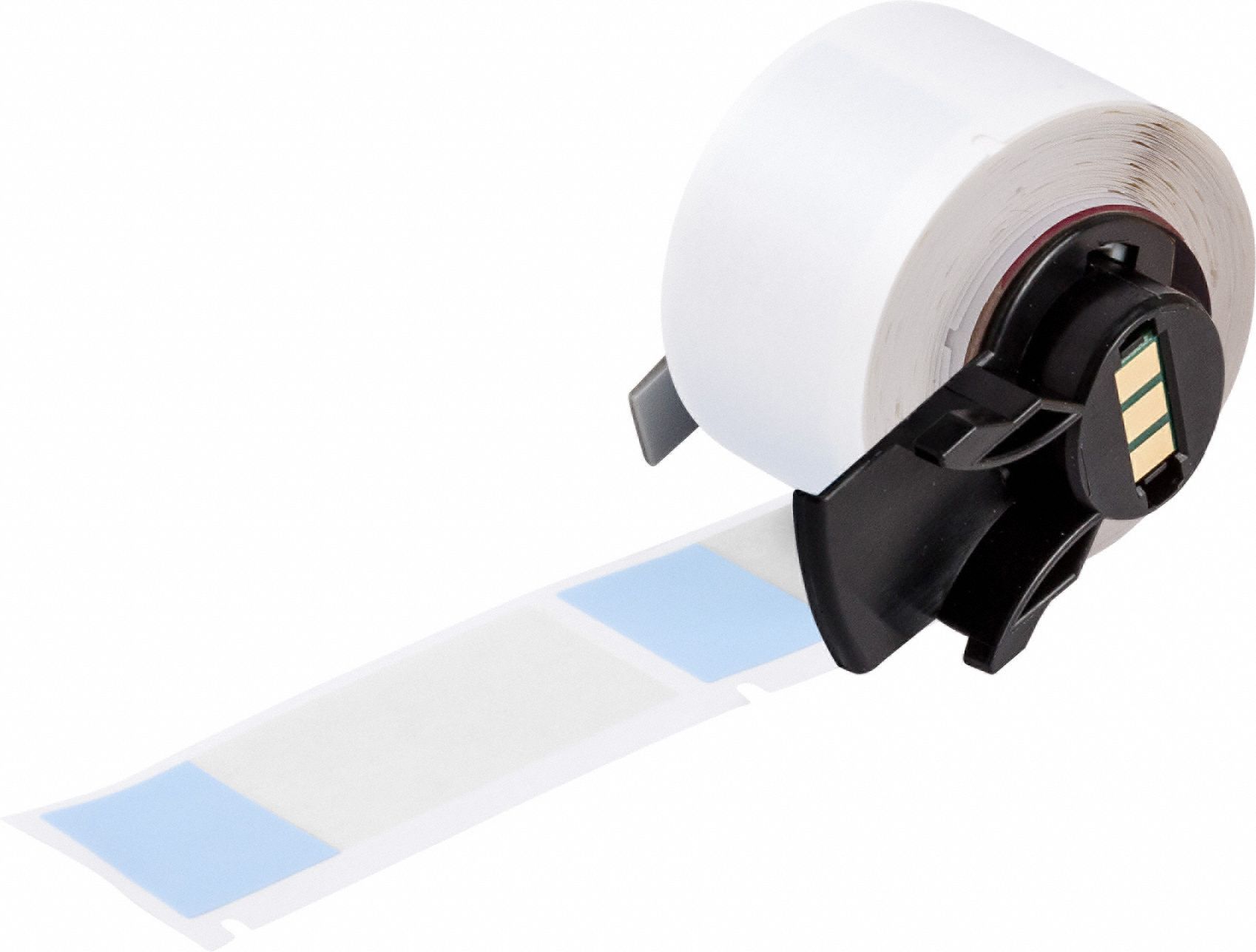 Wraparound Label: 2 1/2 in x 1 in, 1 in, Vinyl, Blue (Matte), For 6 AWG to 0 AWG Wire Gauge