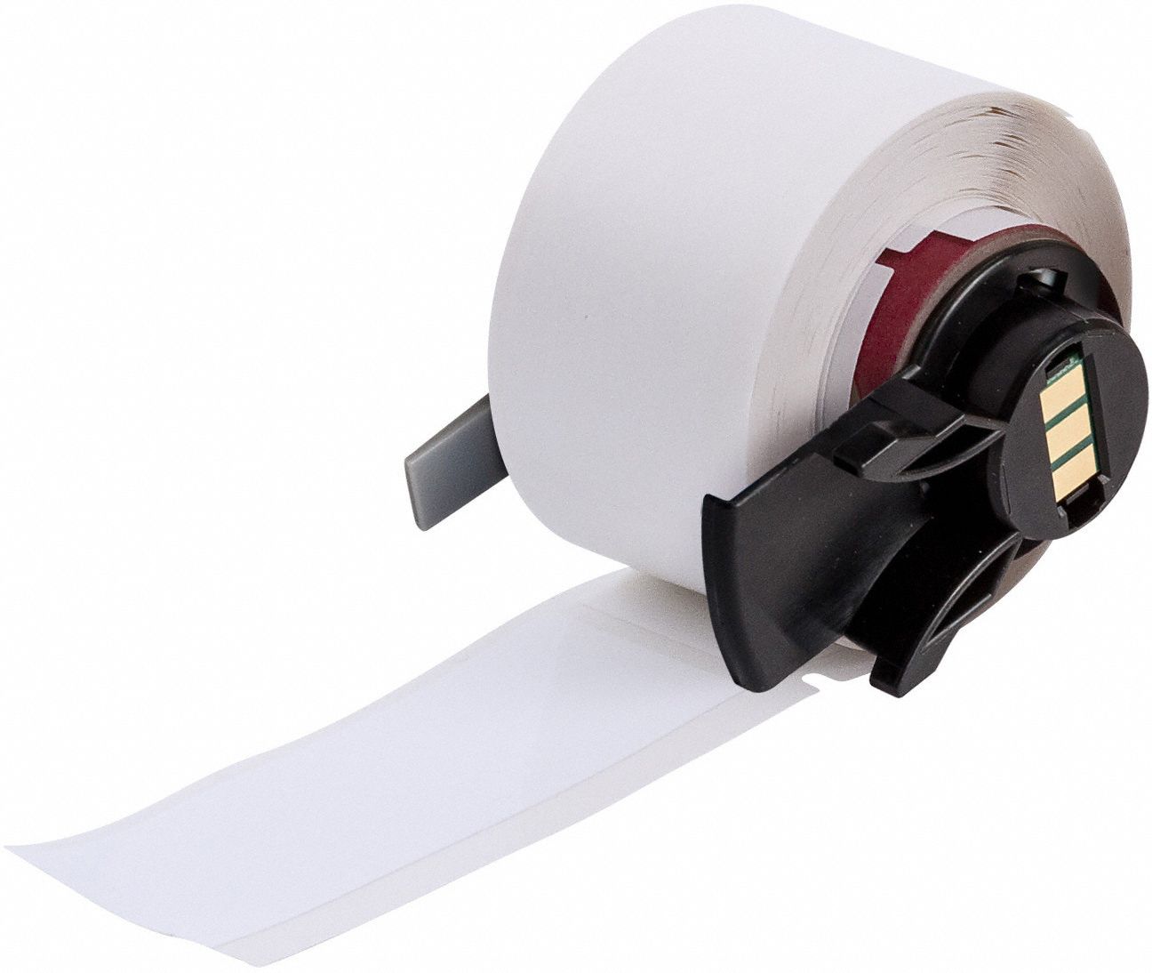 Pre-Cut Label Stock Roll: 1 in x 3 in, Acrylic, Aggressive Adhesive/Permanent Adhesive, 100 Labels
