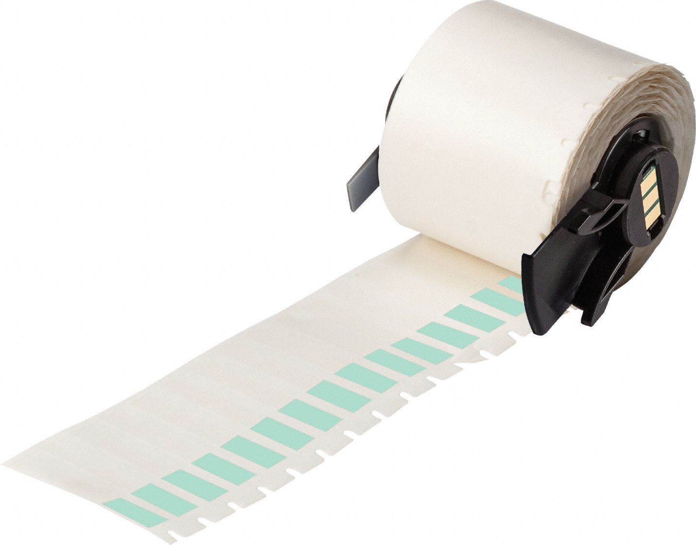 Wraparound Label: 1 1/2 in x 1/4 in, 1/4 in, Vinyl, Green (Matte), For 10 AWG to 4 AWG Wire Gauge